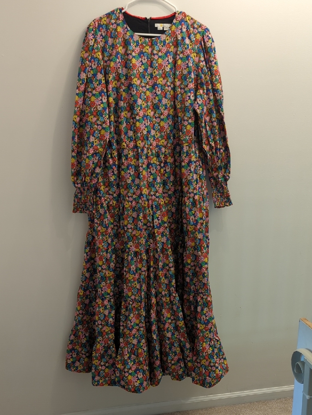 Boden Multicolor Floral Tiered Maxi Dress